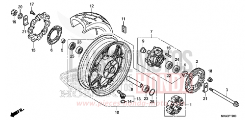 REAR WHEEL NC750XDH de 2017